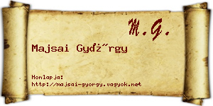 Majsai György névjegykártya