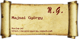 Majsai György névjegykártya